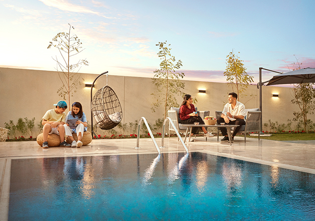 ALDANAH’s higher-end villas are designed to accommodate a swimming pool.